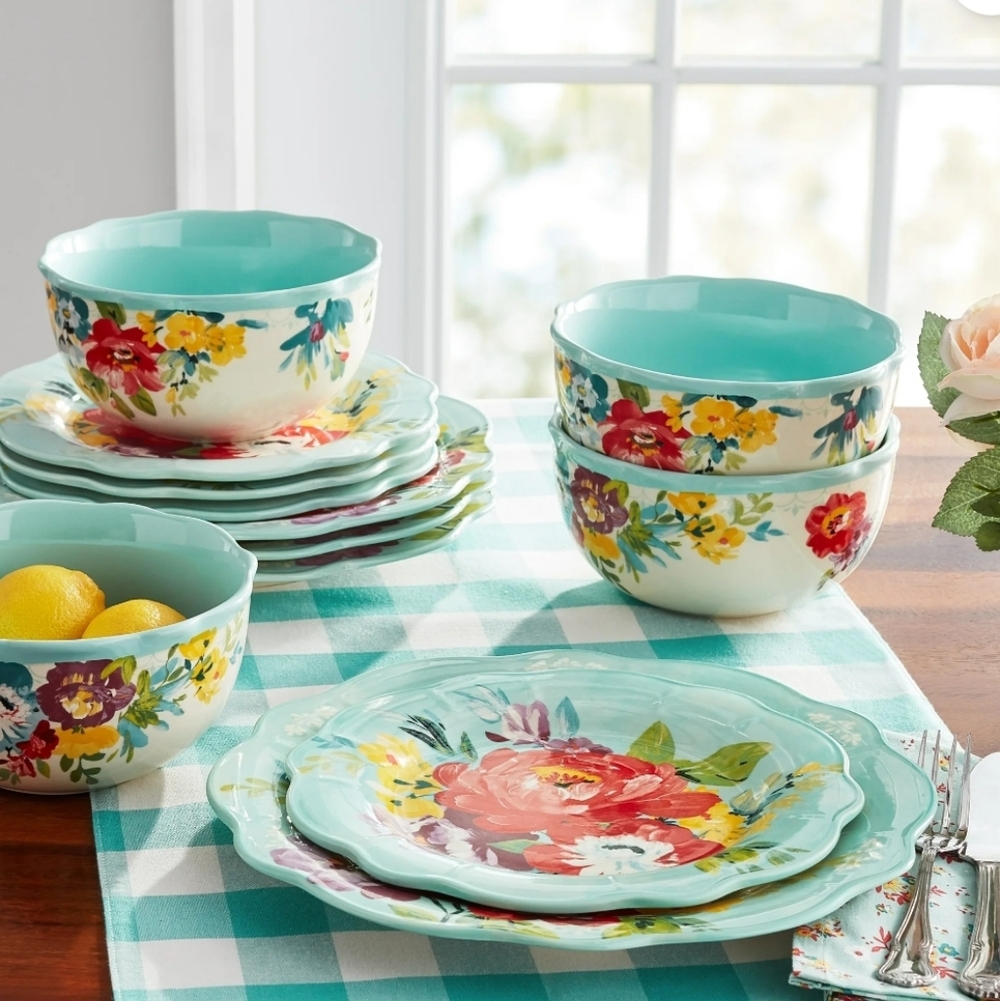 ❤️ 12 Piece SetvNew Pioneer Woman Sweet Romance Blossoms